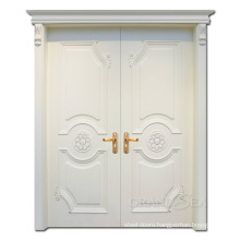 Algeria Maple White European Freshness Strong Stability Hand Carved Exterior Solid Wood Door For Interior Living Room